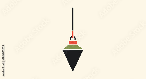 Fishing sinker or weight depicted in a simple graphic illustration design style