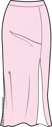 skirt midi maxi slip skirts gather cad Garment Flat clothing technical drawing cads fashion design apparel outline v neck trending vector designer  women illustration croquettes mock up girls slinky
