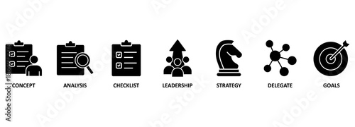 Banner planning concept vector illustration with icons 