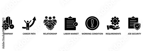 Employee - chart with keywords and icons 