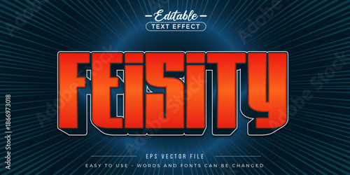 Editable text effect on feisty red text.