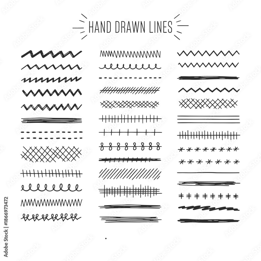 Obraz premium Hand drawn lines and patterns collection