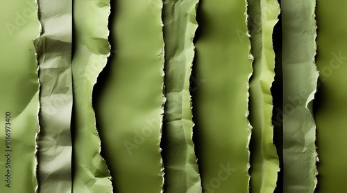 Vertical Torn Matcha Paper Texture with Rich Green Tones