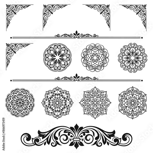 Ornate floral border designs