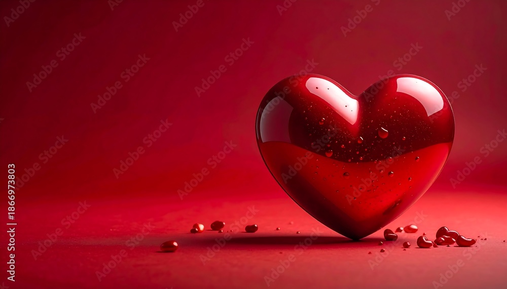 Fototapeta premium Red Heart Still Life - Symbol of Love and Valentines Day.