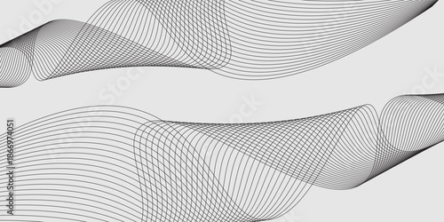 Abstract vector background with black wavy lines.