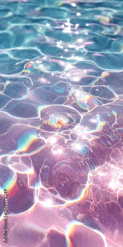 Water surface, light blue and pink pastel colors