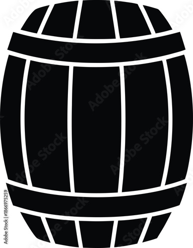 Black beer barrel silhouette simple flat design wood