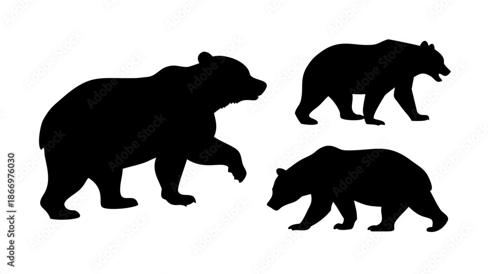 Fototapeta premium Silhouettes of bears