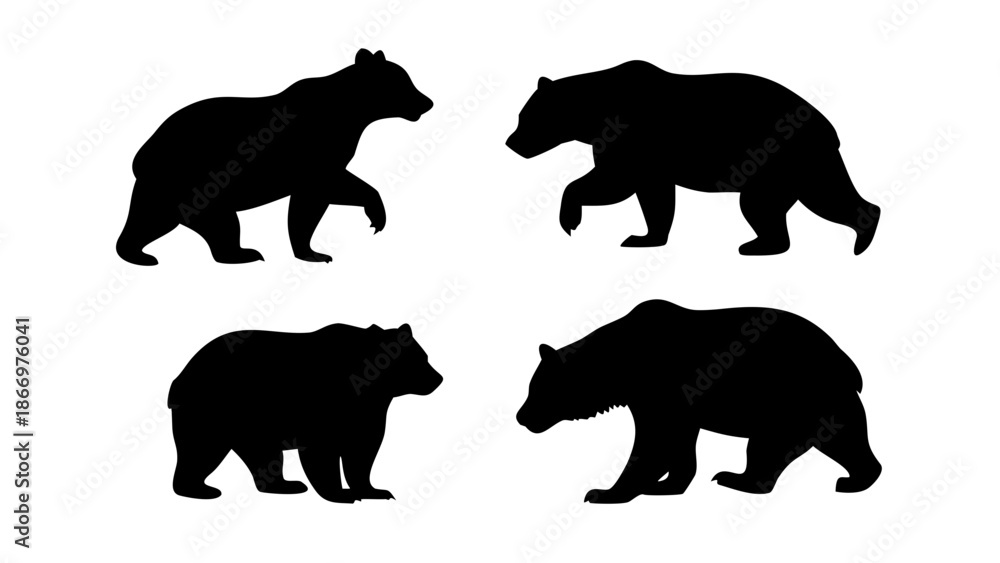 Fototapeta premium Silhouettes of bears