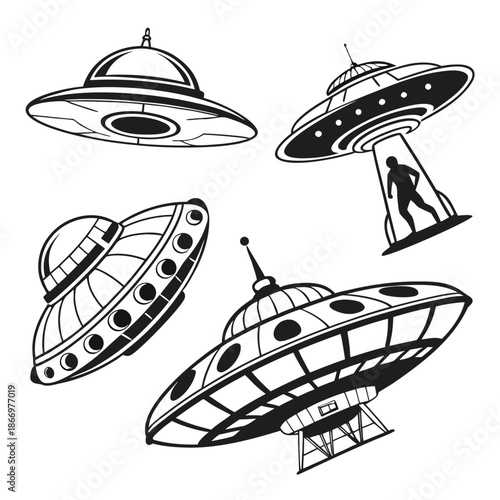 Illustrations of classic ufos
