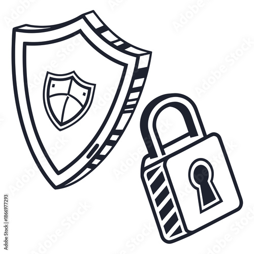 Shield and lock icon