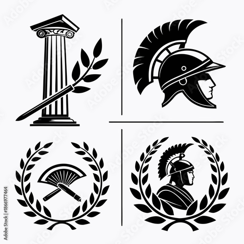 Ancient roman and greek symbols