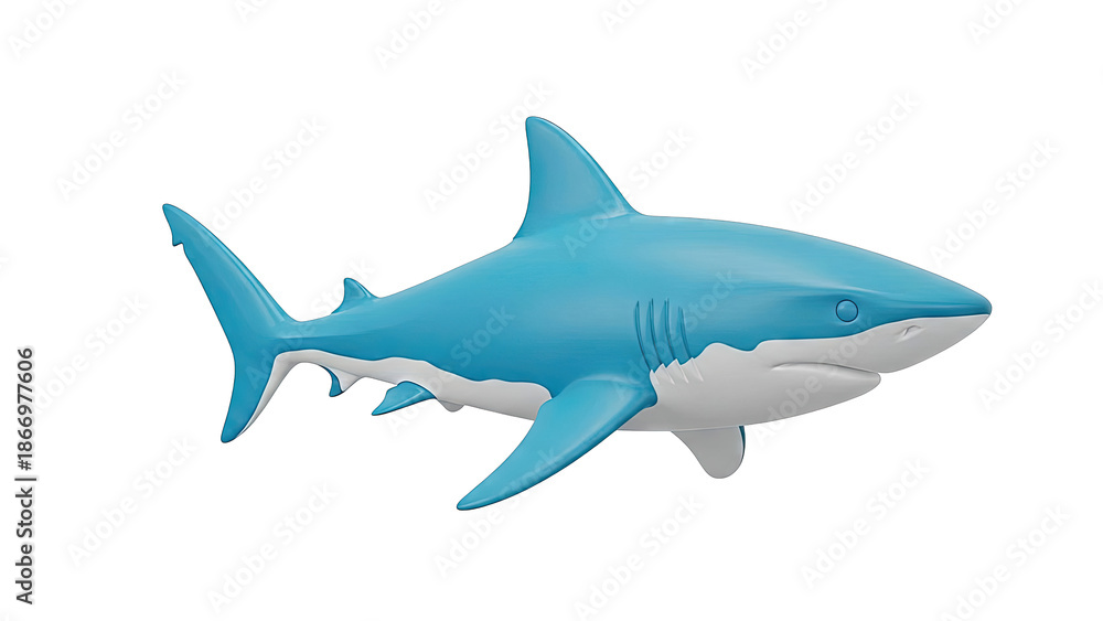 Fototapeta premium Blue and white toy shark
