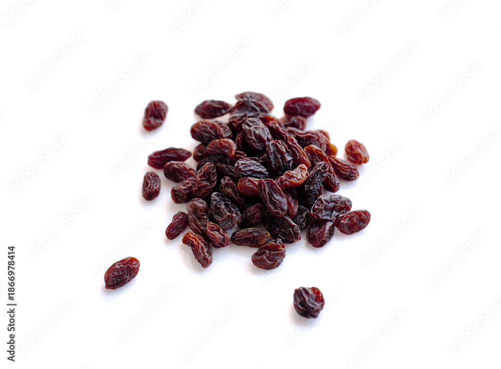 Fototapeta premium Dried raisins isolated on white background.