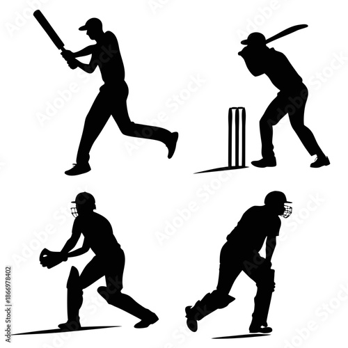 Cricket silhouettes