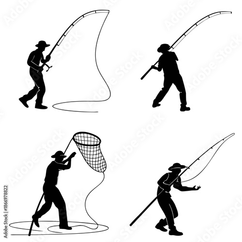 Silhouette of a fisherman