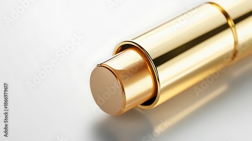Closeup of a Luxurious Gold Concealer Stick on White Background, Beauty Product