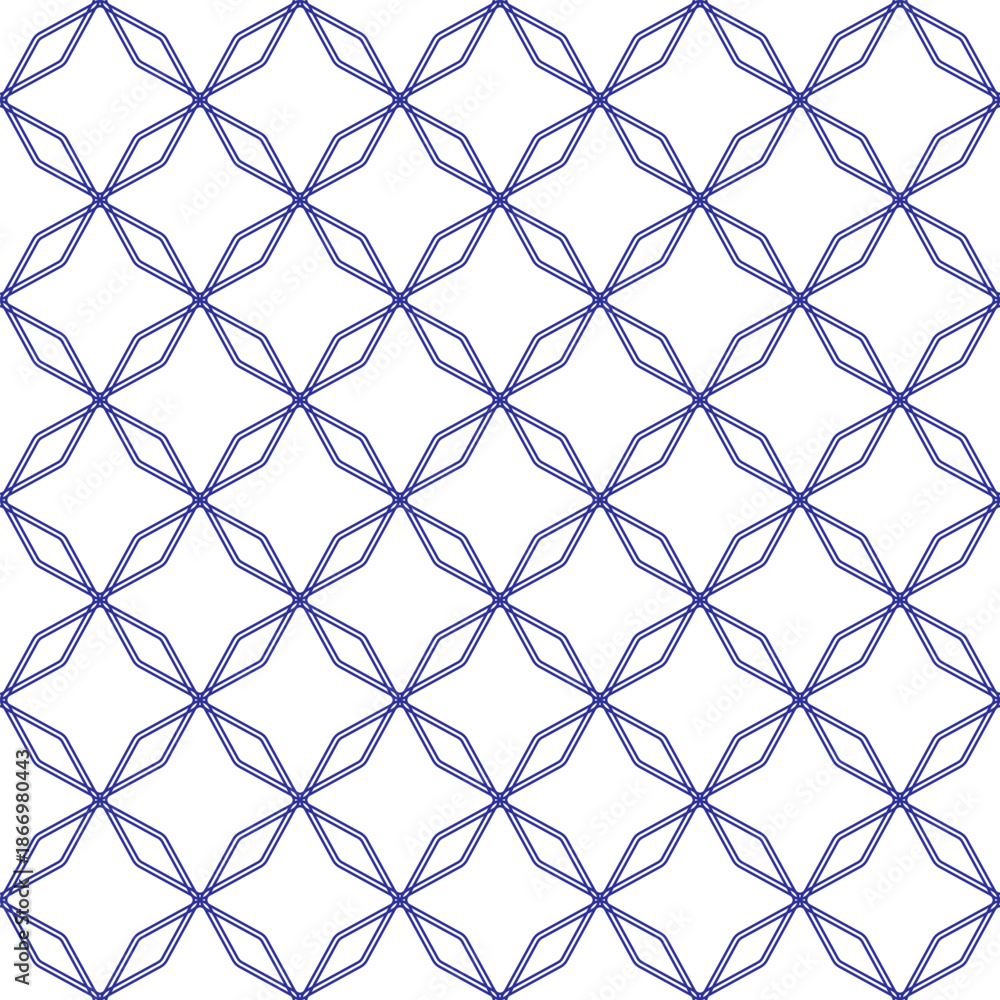 Naklejka premium Vector seamless geometric pattern in dark blue tones. Elegant structured design ideal for textiles, wallpaper, packaging, packaging, textiles and digital backgrounds.