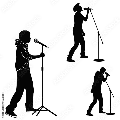 Silhouettes of musicians performing