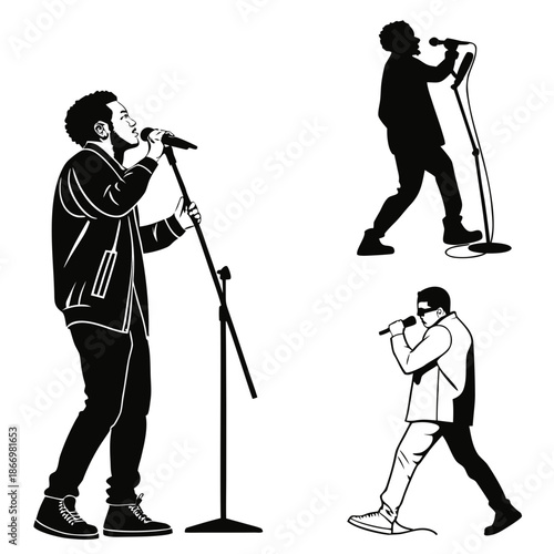 Silhouettes of singers