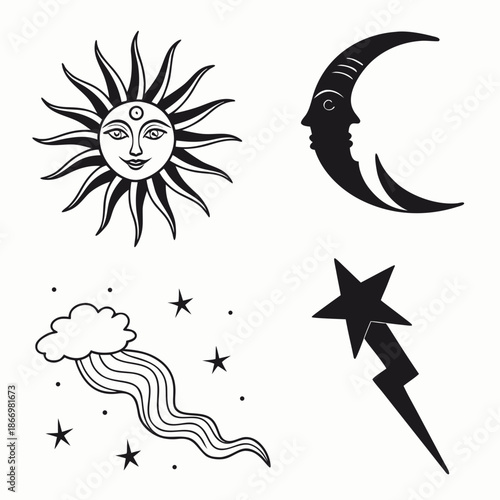 Celestial and whimsical illustration