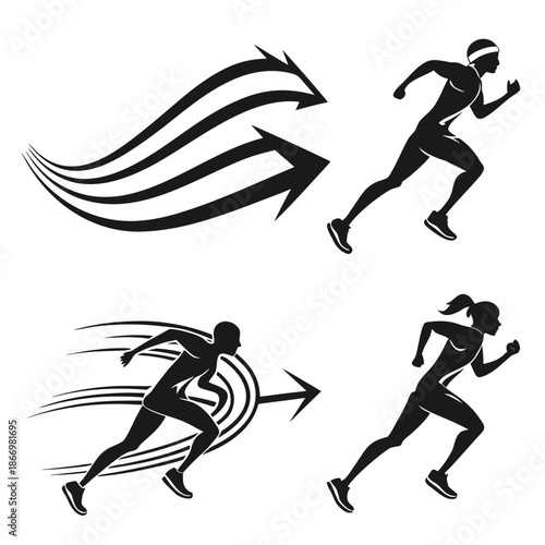 Dynamic running silhouettes