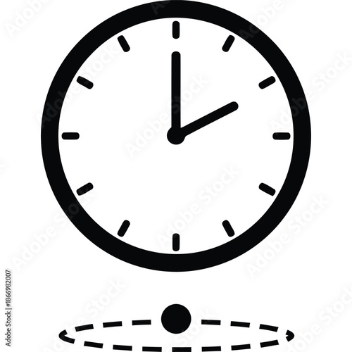 Minimalist Clock Icon with Rotating Arrow - Time Management, Deadlines, and Scheduling Symbol