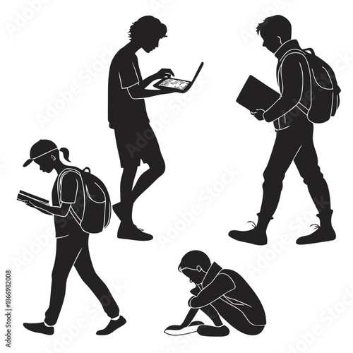 Students engaged in various activities