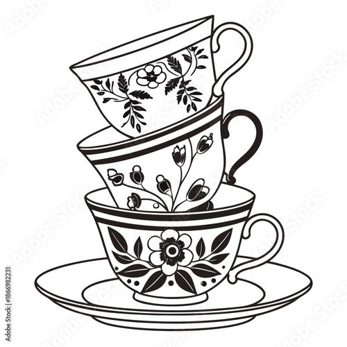Stack of tea cups