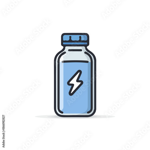 2D flat vector illustration of Electrolyte Drink, clean and minimal icon style, isolated on white background.