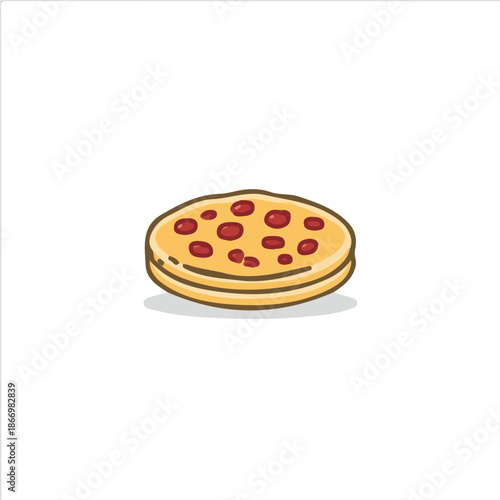 Simple flat 2D vector graphic of Lahmacun, modern icon look, displayed on a pure white background.