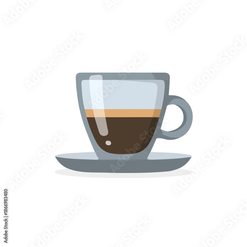 Flat 2D vector illustration of Espresso, simple icon style on a clean white background.