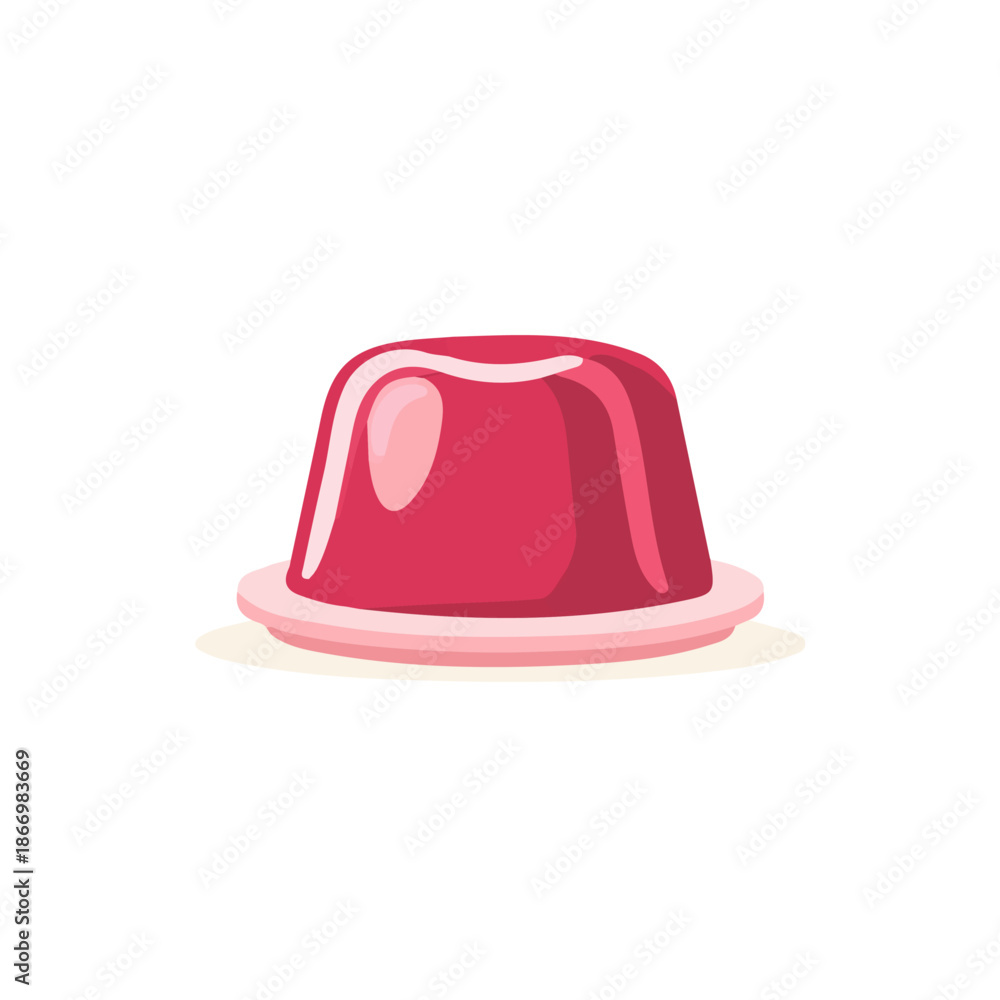 Fototapeta premium Simple flat 2D vector graphic of Jello, modern icon look, displayed on a pure white background.
