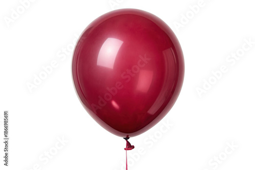 Single red balloon isolated on transparent background