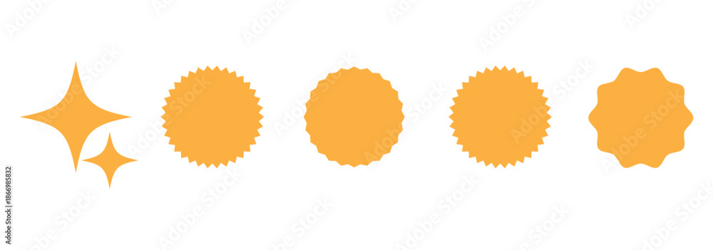 Fototapeta premium Star set. variations of black stars with different points. Silhouettes, isolated on a white background. Vector illustration.