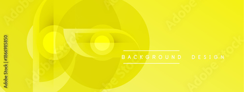 Yellow abstract design. Overlapping circles create dynamic visual effect. Simple background suitable for various projects.