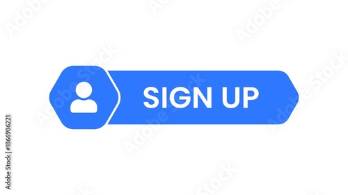 Animated sign up button with user icon for website registration