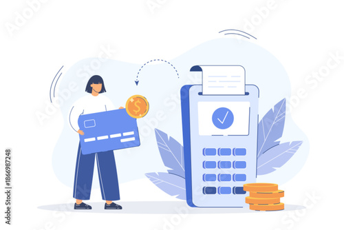 Person using digital payment machine