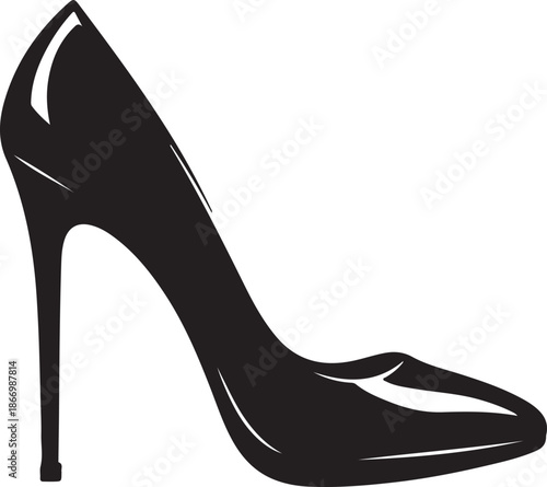 High-heel shoe silhouette, luxury look