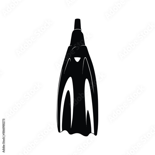 Black fin for snorkeling and diving