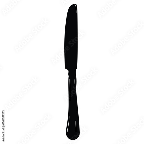 Kitchen butter knife silhouette isolated