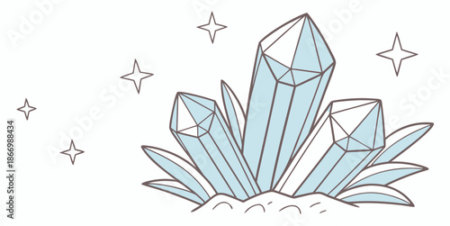 Illustration of sparkling crystals