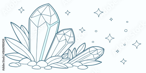 Crystal cluster illustration