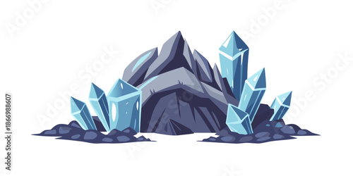 Crystalline mountain landscape