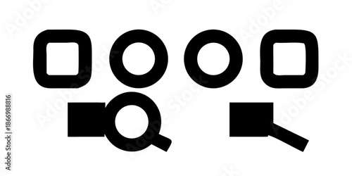 Search and magnification icons