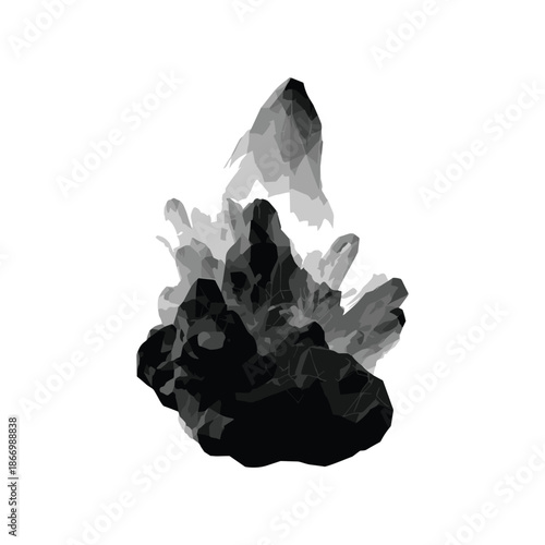 Crystal cluster with large pointed stone minerals