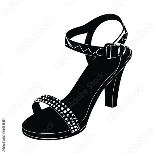Women's high heel sandal with ankle strap silhouette