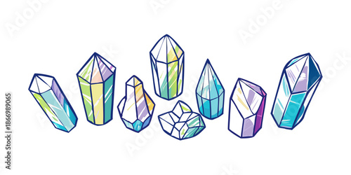 Colorful crystals illustration