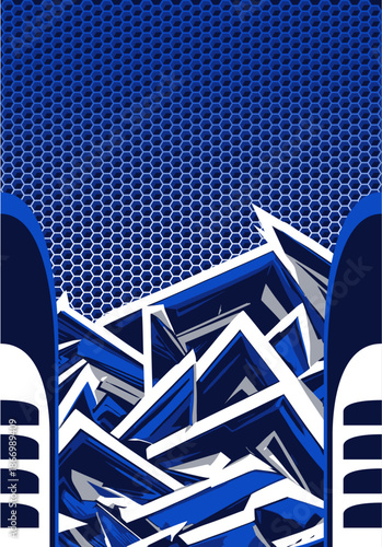 BLUE ABSTRACT FULL SUBLIMATION JERSEY